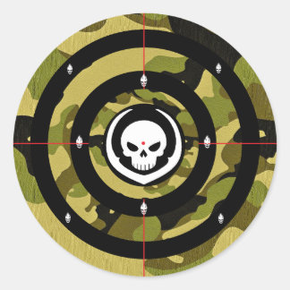 Sticker Rond Tactical Skull Target Camouflage Precision Strike 