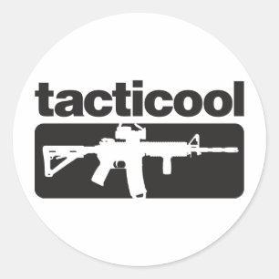 Sticker Rond Tacticool - noir