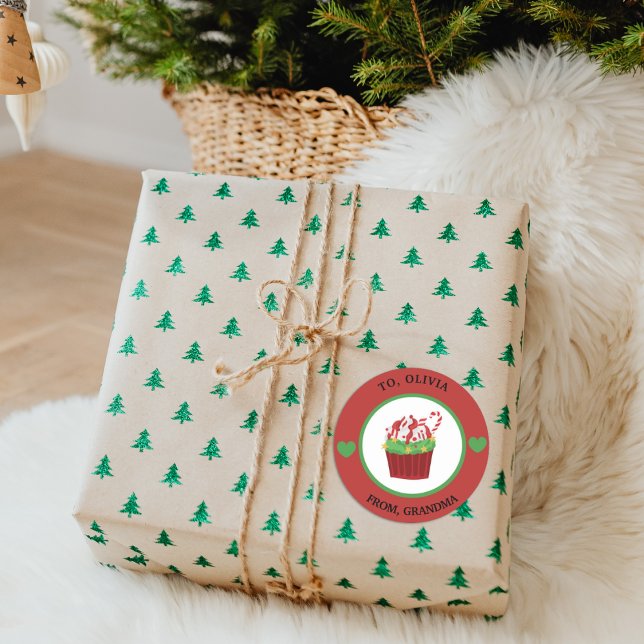 Sticker Rond Tag cadeau de Noël (Créateur téléchargé)