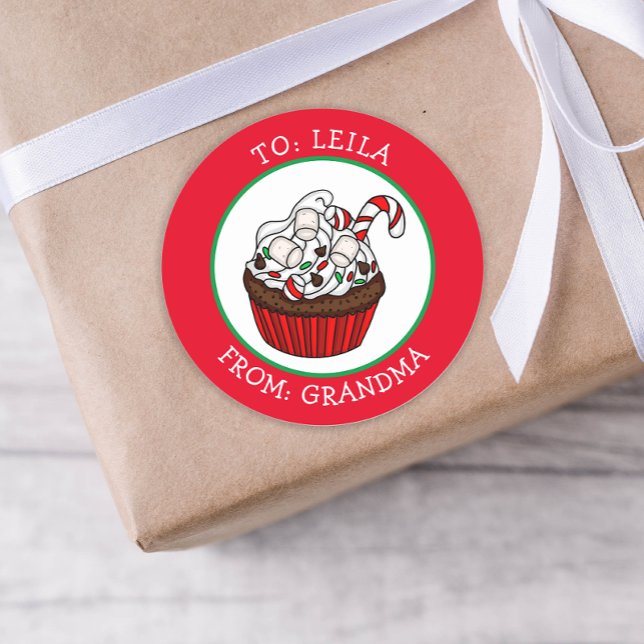 Sticker Rond Tag cadeau de Noël (Créateur téléchargé)