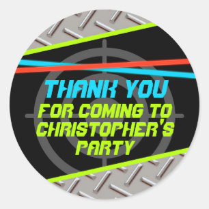 Sticker Rond Tag laser garçons Anniversaire Fête Favoriser Nom