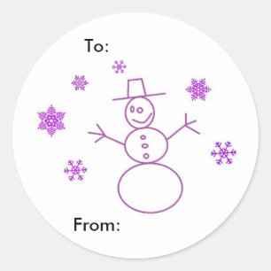 Sticker Rond Tags Snowman