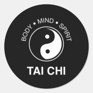 Sticker Rond Tai Chi Pour Le Bien-Être Du Corps Mineur Yin Yang