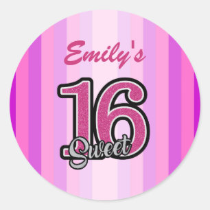 Sticker Rond Tailles Et Parties scintillant Roses