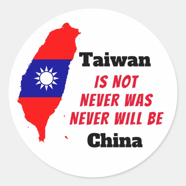 Sticker Rond Taiwan n'est pas la Chine (Devant)