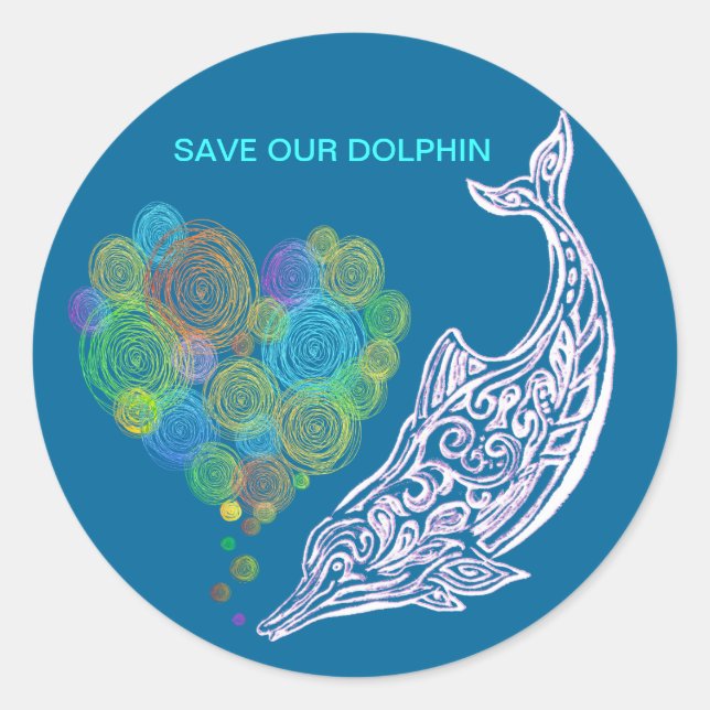 STICKER ROND TAIWAN PINK DOLPHIN TATTOO (Devant)