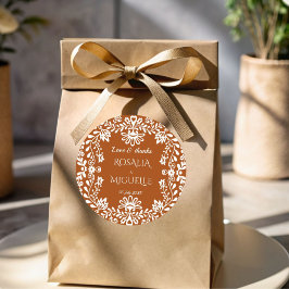 Sticker Rond Talavera terracotta au mariage mexicain