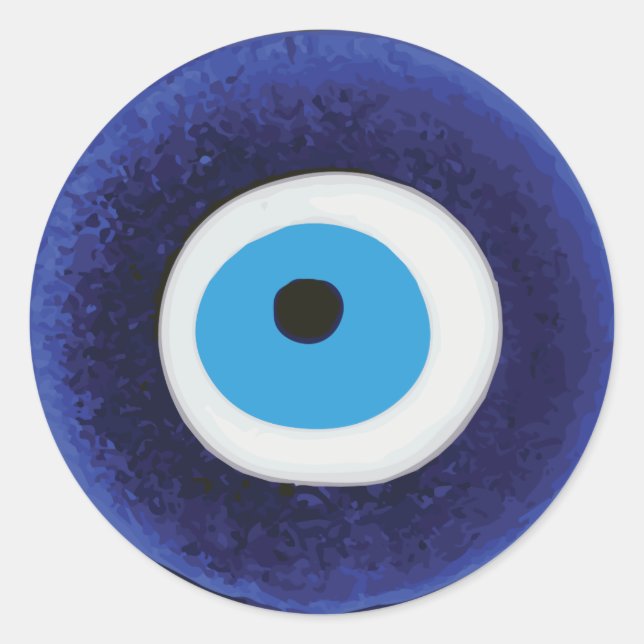 Sticker Rond Talisman du mauvais œil Nazar (Devant)