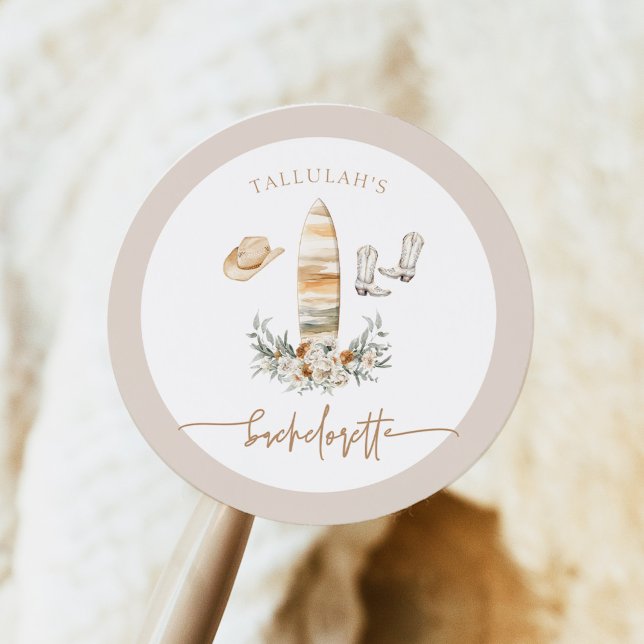 Sticker Rond TALLULAH Bohemian Coastal Cowgirl Bachelorette (Créateur téléchargé)