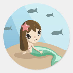 Sticker Rond Tallulah l'autocollant de sirène