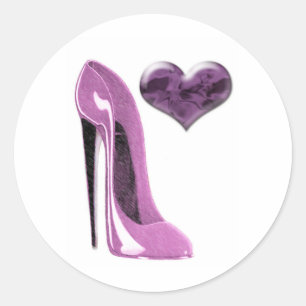 Sticker Rond Talon haut de chaussure de mûre et coeur 3D