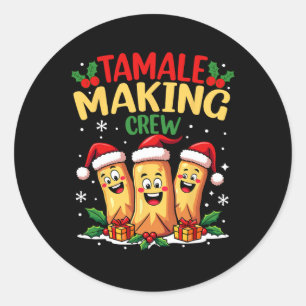 Sticker Rond Tamale Rendre l'équipage drôle Mexique Noël Père N