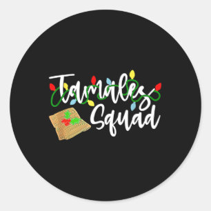 Sticker Rond Tamales Squad Tamales Creds Fun Christmas