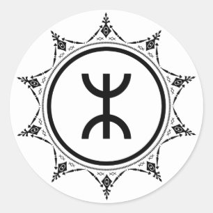 Sticker Rond Tamazgha - la terre de l'autocollant de blanc