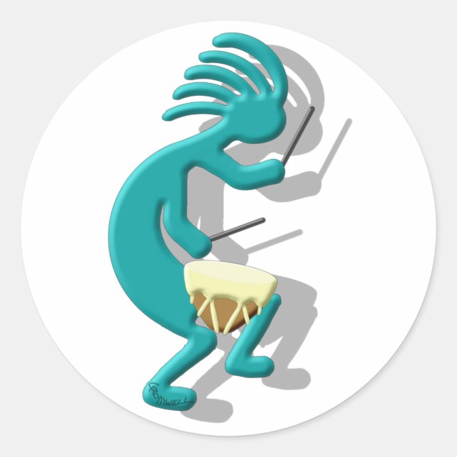 Sticker Rond Tambour de Snare Kokopelli (Devant)