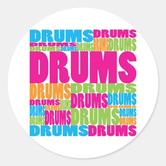 Sticker Rond Tambours colorés (Devant)