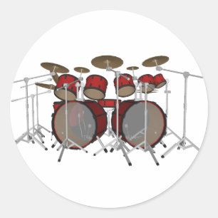 Sticker Rond Tambours : Kit Tambour rouge : Modèle 3D :