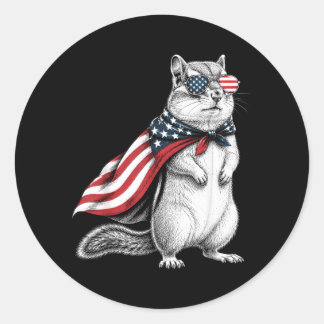 Sticker Rond Tamia 4 juillet drapeau américain patriotique
