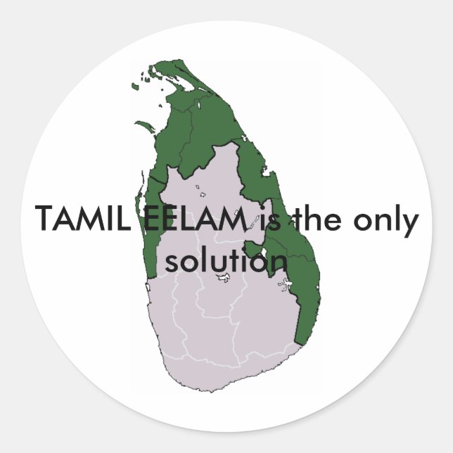 Sticker Rond TAMIL EELAM est la seule solution (Devant)