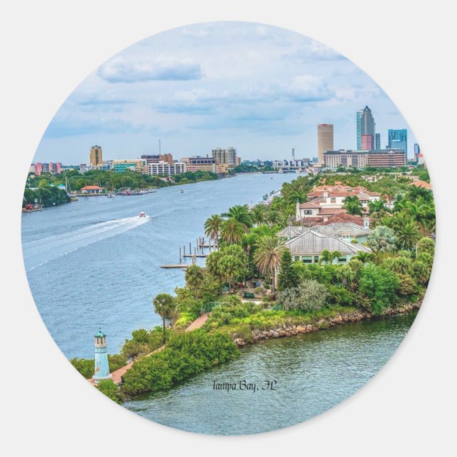 Sticker Rond Tampa Bay, Floride photo pittoresque (Devant)