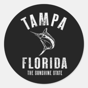 Sticker Rond Tampa Floride Fl Rétro Vintage Plage Avant Et Ck