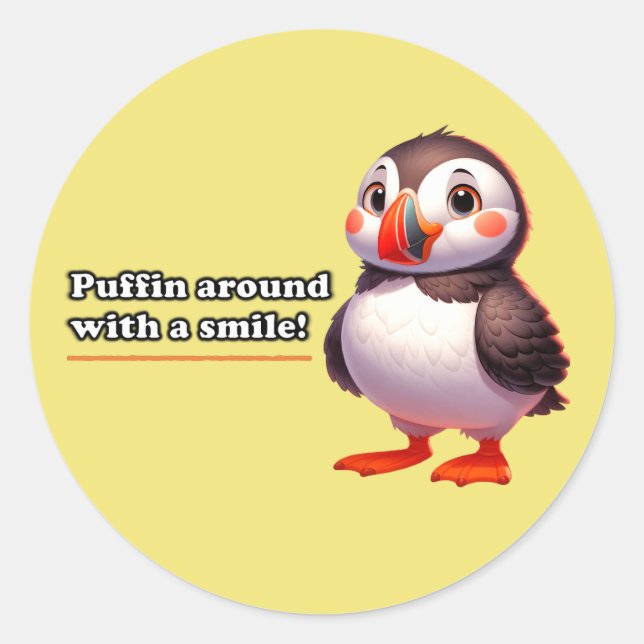 Sticker Rond Tampin around wita smile ! Perroquet cute (Devant)