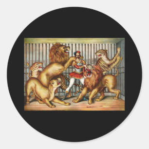 Sticker Rond Tampon Lion