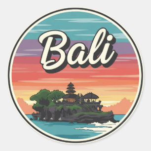 Sticker Rond Tanah Lot Bali Indonésie Voyage
