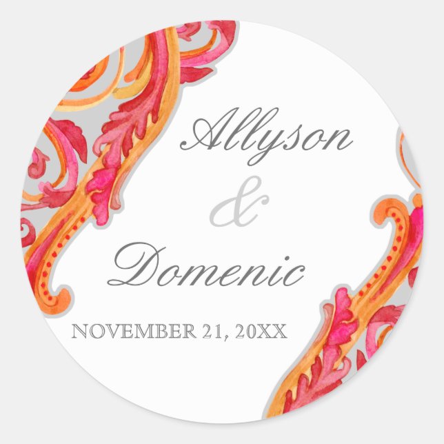 Sticker Rond Tangerine Hot Pink (Devant)