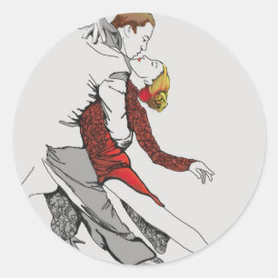 Sticker Rond Tango Romance