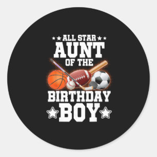 Sticker Rond Tante All Star du garçon d'anniversaire Sketll Soc