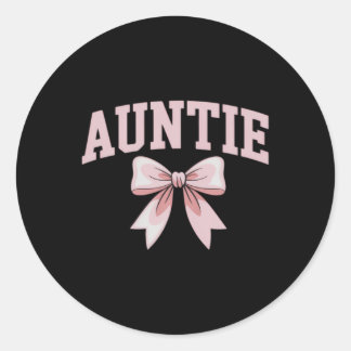 Sticker Rond Tante Coquette Arc Rose Fête des Mères Tante