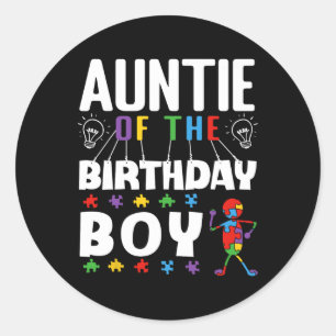 Sticker Rond Tante De L'Anniversaire Sensibilisation sur l'auti