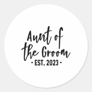 Sticker Rond Tante du marié Établie en 2023 Cute Party 