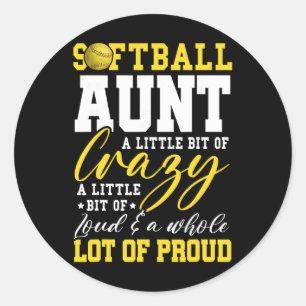 Sticker Rond Tante Softll fière tante d'un joueur Softll Tante