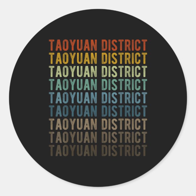 Sticker Rond Taoyuan District City Taiwan Retro  (Devant)