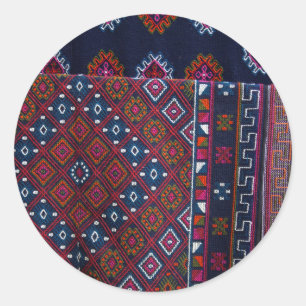 Sticker Rond Tapis bhoutanais