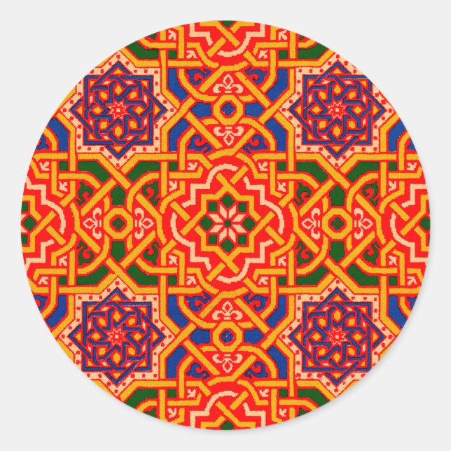 Sticker Rond Tapis coloré d'époque (Devant)