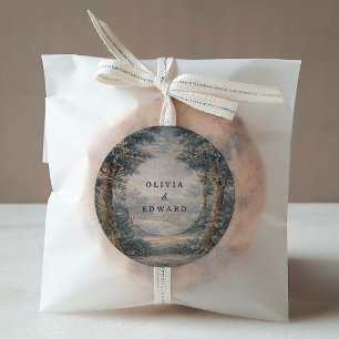 Sticker Rond Tapisserie de mariage toile vintage romantique boi