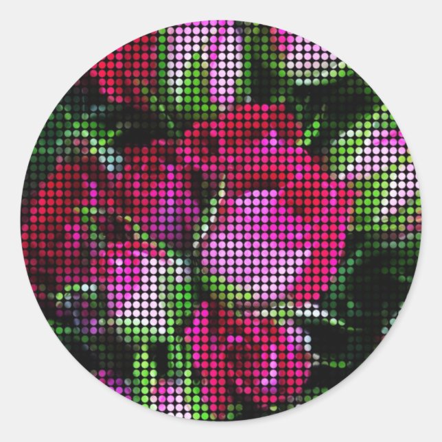 Sticker Rond tapisserie de Rosebud (Devant)