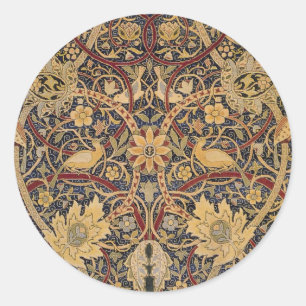 Sticker Rond Tapisserie Faux Bullerswood de William Morris