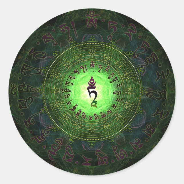 Sticker Rond Tara vert - protection contre des dangers et la (Devant)
