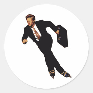 Sticker Rond Tard Pour Business Rollerblade Skater Meme