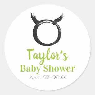 Sticker Rond TAREAU Taureau Zodiaque Printemps Astrologie Baby 