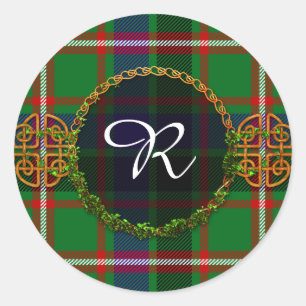 Sticker Rond Tartan de Reid de monogramme