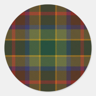 Sticker Rond Tartan d'Irlandais de Waterford du comté