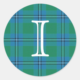 Sticker Rond Tartan écossais d'Irvine Irwin de clan avec le