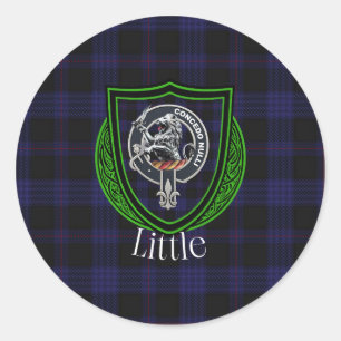 Sticker Rond Tartan et blason du petit clan écossais Little