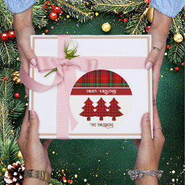 Sticker Rond Tartan vert rouge