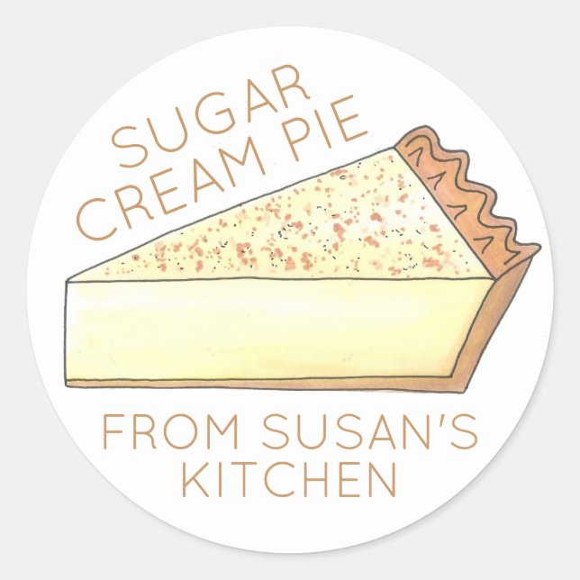 Sticker Rond Tarte À La Crème D'Indiana Faite Maison Fabriquée  (Devant)